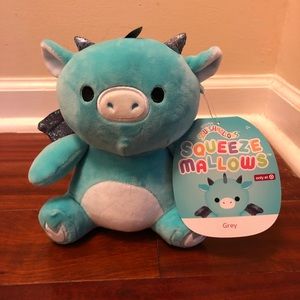 NWT Squishmallows Squeeze Mallows Grey the Dragon 8” Target Exclusive